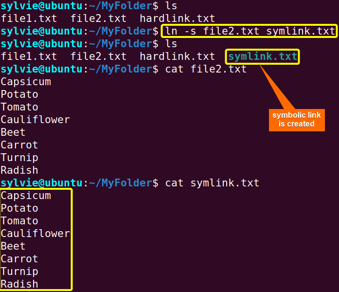 Create a Symbolic(Soft) Link to a File Using the “ln” Command in Linux