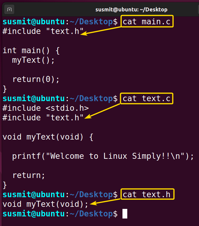 The main.c, text.c and text.h files contain the necessary code.