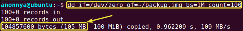 Creating disk image for working with file system.