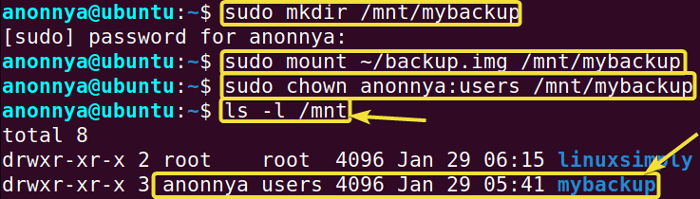 Creating a Mount Point for the Newly Created File System.