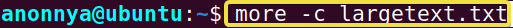 Using -c option with more command in linux.