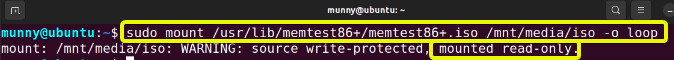 Mount an ISO file using the mount command and loop device option.