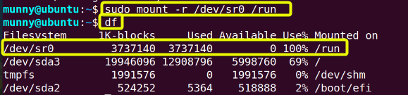 mount a file in read-only mode.