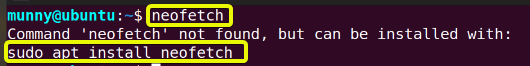 Install neofetch command in linux.