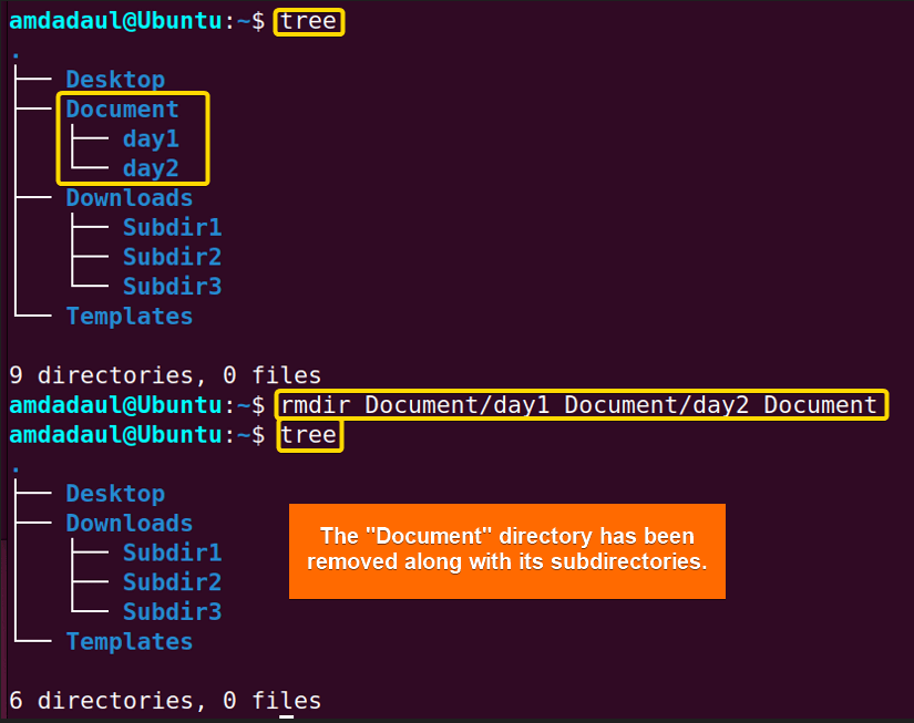 The Document directory has been removed along with its subdirectories.