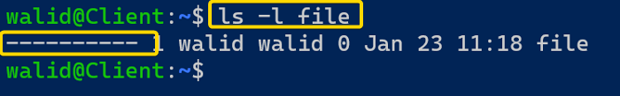 Showing permission of the file in client computer