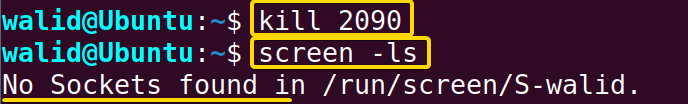 Killing a screen