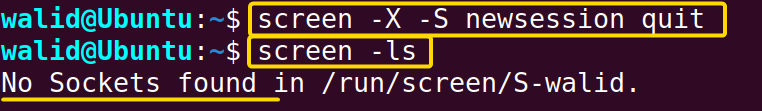 Quitting a session by name