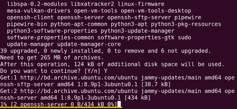 Showing the upgrading process is still running in the background