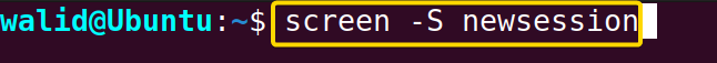 Creating a named screen session using the screen command in Linux