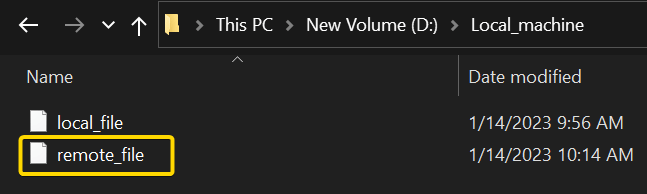 Listing files in the client computer