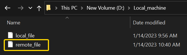 Displaying files in the local computer