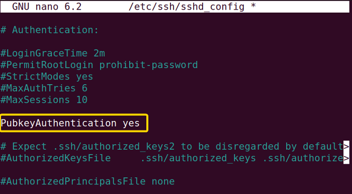 Editing the sshd_config file