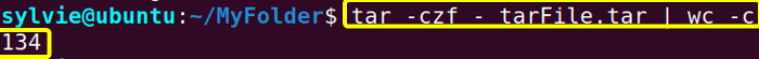 View the Size of Tar Archive Using the “tar” Command in Linux