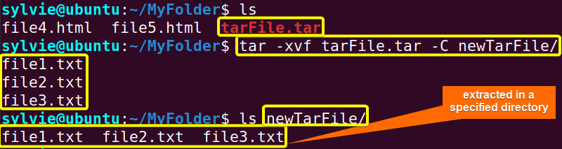 Extract an Archive in a Specified Directory