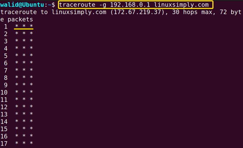 Routing through a specific address