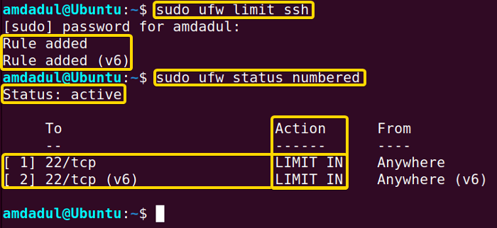 The limit of number of connections to a given port over time has set.