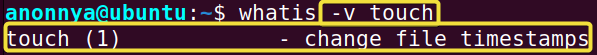 Showing verbose description of a command using whatis command in linux.