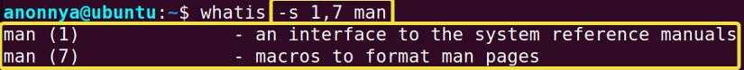 Searching keyword descriptions in specific sections using whatis command in linux.
