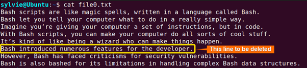 Highlighting a specific line of a text file