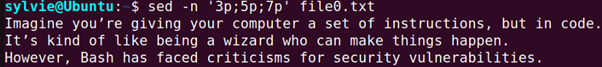Display Only Specific Lines of the File