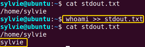 Appending Standard Output In Linux