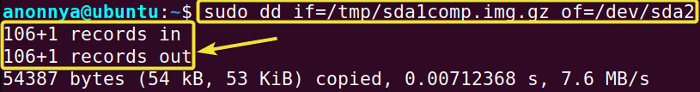 Restoring Compressed Disk Image Using the dd Command in Linux.
