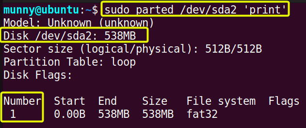 Check the disk partitions.