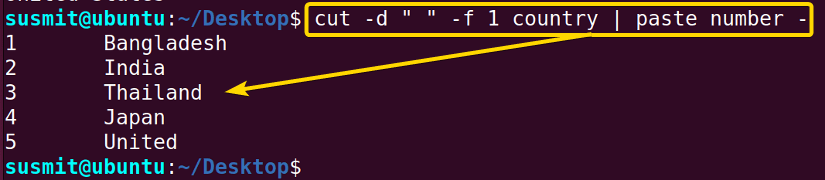 The paste command is used along with the cut command.