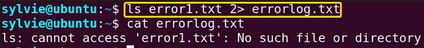 Redirecting Standard Error In Linux