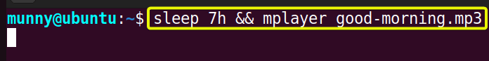 set an alarm using sleep command in linux.