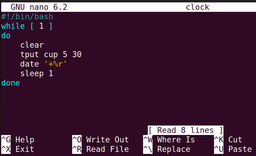 write the sleep command as bashscript in nano editor.