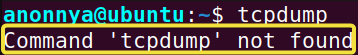 Checking for tcpdump command.