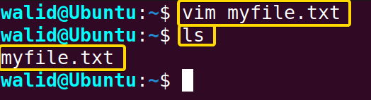 Showing myfile.txt file