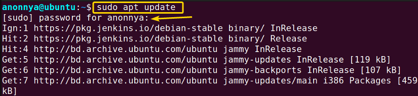 Updating available packages in system.