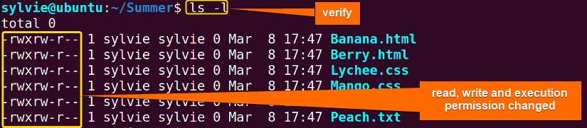  Verify permission of all files in folder