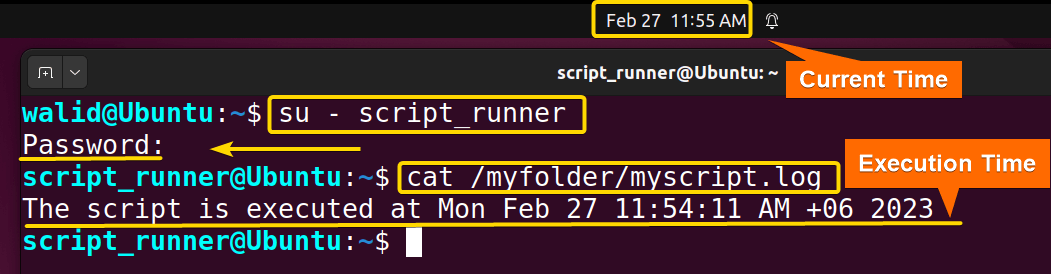 Comparing execution time and current time