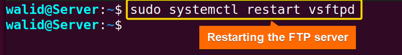 Restarting the server