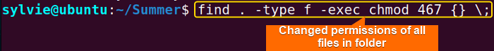 change permission of all files in a folder in Linux