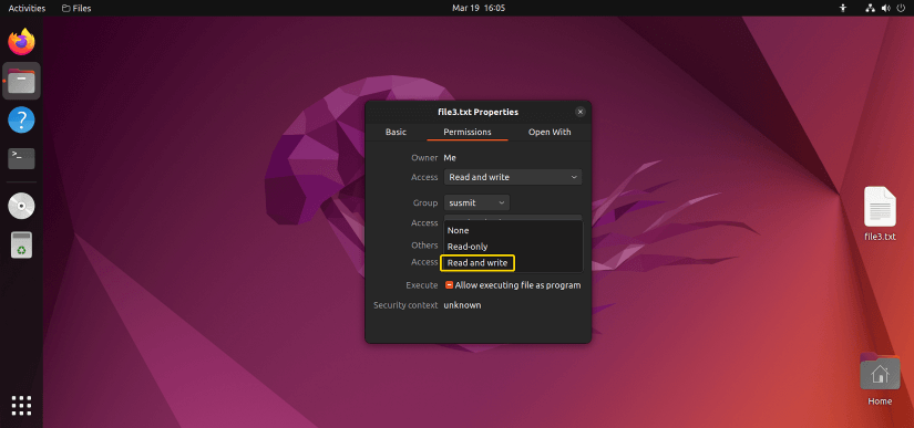Few options have appeared after clicking on Access under Others.