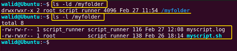 Checking ownership and permisssions