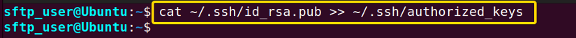 Adding key to the authorized_keys file