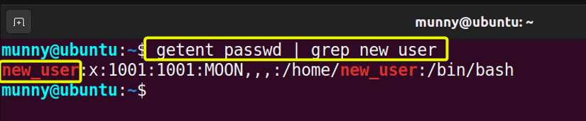 Verify if the newly created user exists on your computer.