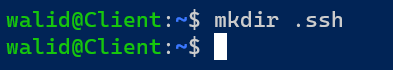 Creating .ssh directory in the client computer