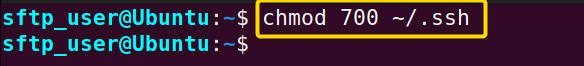 Changing permission of the .ssh folder