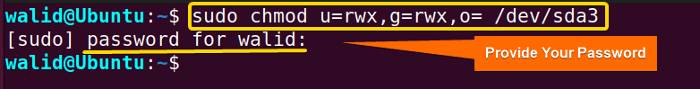 Change permissions on a mounted drive in Linux