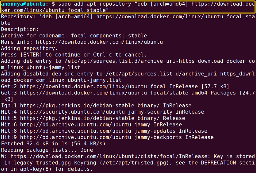 Adding the Docker repository to your APT sources.