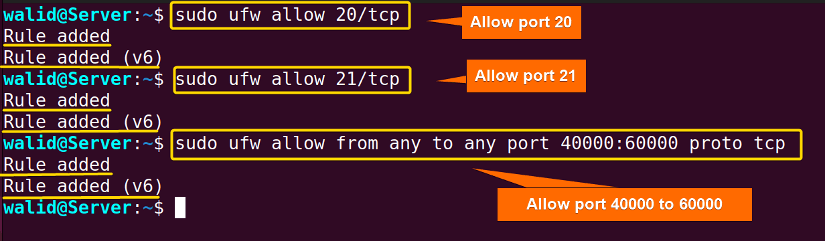 Adding rules to the firewall