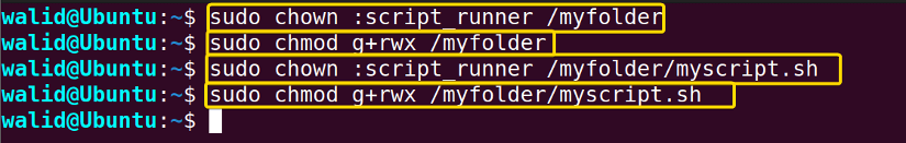Changing ownership and permissions for "ubuntu create a user that runs a script and logs out"