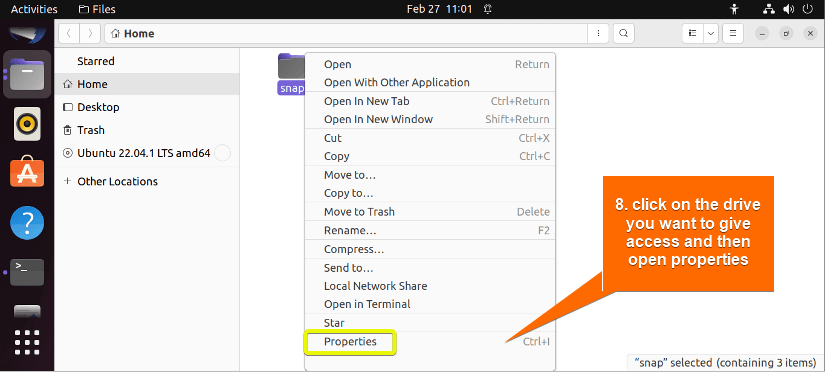 Open drive permissions.